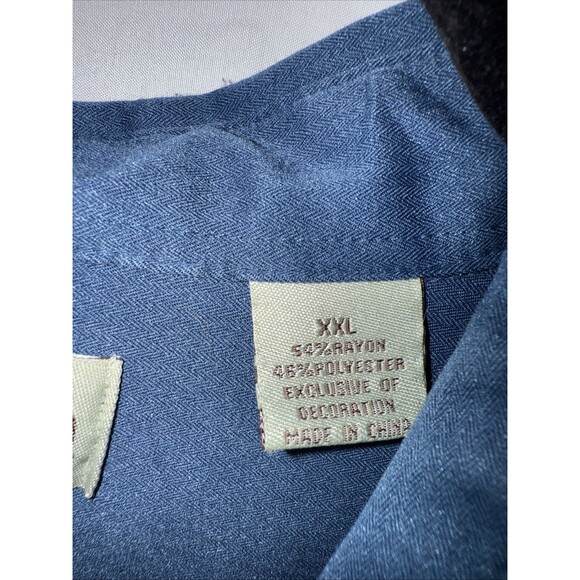 Mens Cubvera Gray/Blue Stripe Leisure Shirt Button Up Sz XXL - Picture 6 of 8